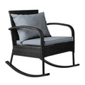 Gardeon Outdoor Rocking Chair Wicker Patio Lounge Black