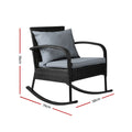 Gardeon Outdoor Rocking Chair Wicker Patio Lounge Black