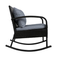 Gardeon Outdoor Rocking Chair Wicker Patio Lounge Black