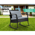 Gardeon Outdoor Rocking Chair Wicker Patio Lounge Black