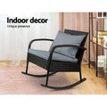 Gardeon Outdoor Rocking Chair Wicker Patio Lounge Black