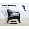 Gardeon 3PC Rocking Chair Wicker Outdoor Furniture Patio Set Black