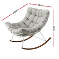 Gardeon Outdoor Rocking Chair Papasan White Garden Patio Lounge