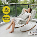 Gardeon Outdoor Rocking Chair Papasan White Garden Patio Lounge