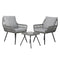 Gardeon 3PC Outdoor Bistro Set Grey Chairs Table Patio Lounge