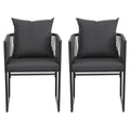 Gardeon 2pc Outdoor Dining Chairs Woven Rope Patio Garden Steel