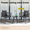 Gardeon 2pc Outdoor Dining Chairs Woven Rope Patio Garden Steel