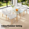 Gardeon 2PC Wicker Outdoor Dining Chairs White Patio Garden Steel