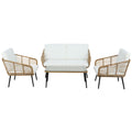 Gardeon 4 Piece Outdoor Rattan Sofa Set Lounge Chairs Table