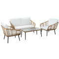 Gardeon 4 Piece Outdoor Rattan Sofa Set Lounge Chairs Table