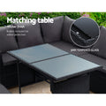 Gardeon Outdoor Dining Set 6pc Lounge Sofa Chairs Table Black
