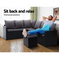 Gardeon 9 Seater Wicker Outdoor Lounge Dining Sofa Set Black