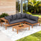 Gardeon 4pc Outdoor Sofa 5-Seater Wooden Bench Side Table