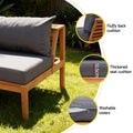 Gardeon 4pc Outdoor Sofa 5-Seater Wooden Bench Side Table