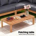 Gardeon 4pc Outdoor Sofa 5-Seater Wooden Bench Side Table