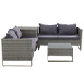 Gardeon 4 Seater Outdoor Wicker Lounge Sofa Set Grey
