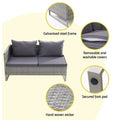 Gardeon 4 Seater Outdoor Wicker Lounge Sofa Set Grey