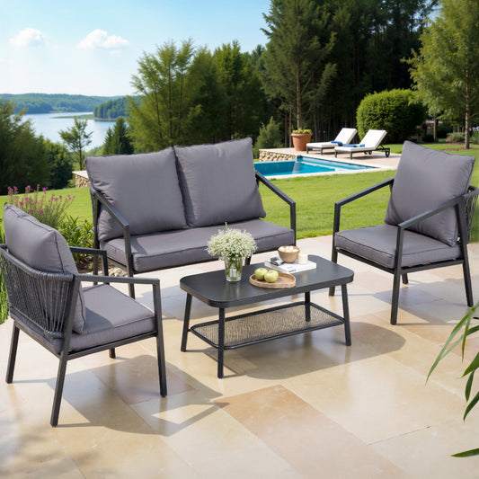 Gardeon 4 Seater Outdoor Sofa Set Table Chair Patio Furniture