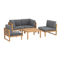 Gardeon 4 Seater Outdoor Sofa Set Wooden Couch Lounge Setting 5PCS Furniture