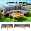Gardeon 4 Seater Outdoor Sofa Set Wooden Couch Lounge Setting 5PCS Furniture