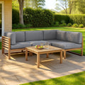 Gardeon 4 Seater Outdoor Sofa Set Wooden Couch Lounge Setting 5PCS Furniture