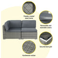 Gardeon 5-Piece Wicker Outdoor Sofa Set 4 Seater Grey Lounge