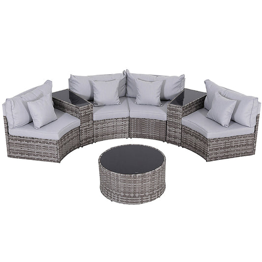 Gardeon 4 Seater Rattan Outdoor Sofa Set 7PC Garden Patio Furniture