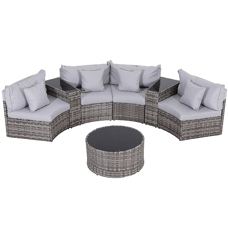 Gardeon 4 Seater Rattan Outdoor Sofa Set 7PC Garden Patio Furniture
