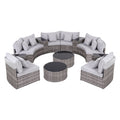 Gardeon 8 Seater Outdoor Sofa Set 14PCS Table Chair Set Rattan Patio Furniture