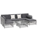 Gardeon 6 Seater Rattan Sofa Set 7PC Garden Patio Furniture Outdoor