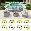 Gardeon 6 Seater Outdoor Sofa Set 9PCS Rattan Patio Furniture