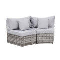 Gardeon Rattan Modular Sofa 2 Piece Grey Outdoor Patio Furniture