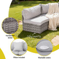 Gardeon Rattan Modular Sofa 2 Piece Grey Outdoor Patio Furniture