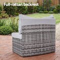 Gardeon Rattan Modular Sofa 2 Piece Grey Outdoor Patio Furniture