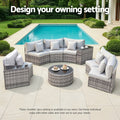 Gardeon Rattan Modular Sofa 2 Piece Grey Outdoor Patio Furniture