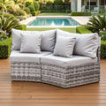 Gardeon Rattan Modular Sofa 2 Piece Grey Outdoor Patio Furniture