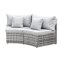 Gardeon Rattan Modular Sofa 2 Piece Grey Outdoor Patio Furniture