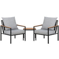 Gardeon 3PC Outdoor Bistro Set Black Patio Chairs Table