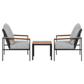 Gardeon 3PC Outdoor Bistro Set Black Patio Chairs Table