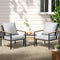 Gardeon 3PC Outdoor Bistro Set Black Patio Chairs Table