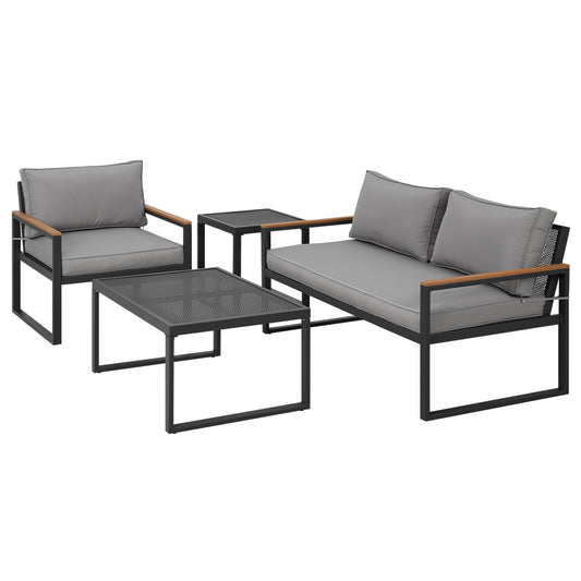 Gardeon 3 Seater Corner Modular Outdoor Sofa Lounge Steel