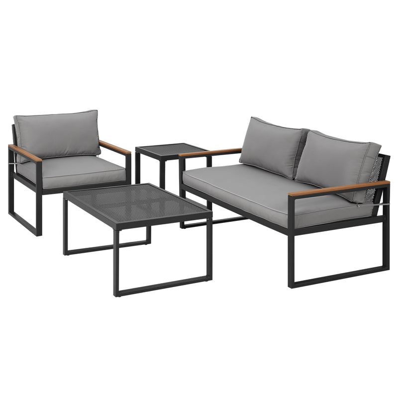 Gardeon 3 Seater Corner Modular Outdoor Sofa Lounge Steel