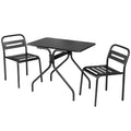 Gardeon 3PC Bistro Set Patio Furniture Steel Table Chairs Black