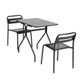 Gardeon 3PC Bistro Set Patio Furniture Steel Table Chairs Black