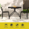 Gardeon 3PC Bistro Set Patio Furniture Steel Table Chairs Black