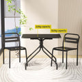 Gardeon 3PC Bistro Set Patio Furniture Steel Table Chairs Black