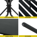 Gardeon 3PC Bistro Set Patio Furniture Steel Table Chairs Black