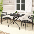 Gardeon 3PC Bistro Set Patio Furniture Steel Table Chairs Black