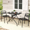 Gardeon 3PC Bistro Set Patio Furniture Steel Table Chairs Black