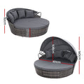 Gardeon Wicker Sun Lounge Grey Outdoor Day Bed Furniture Patio